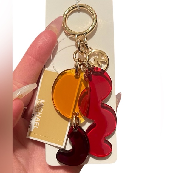 Michael Kors Red and Yellow Acrylic Keychain/ Bag Charm - Picture 1 of 3